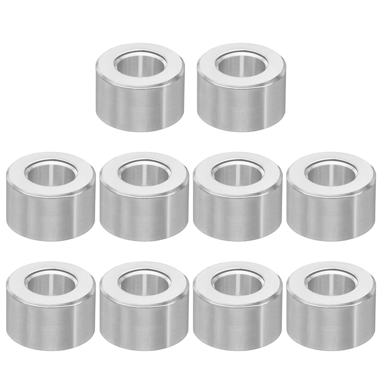 PATIKIL M4 Aluminum Spacers, 10 Pcs Metal Spacer Aluminum 4.2mm ID x 8mm OD x 5mm L Aluminum Spacer Screw Standoff Round for 5/32inch or M4 Screw Bolts