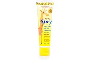 Spry Xylitol Toothpaste for Baby, Toddler and Kids Age 3 Months and Up - Fluoride Free Tooth Gel, Tasty, Support Development 