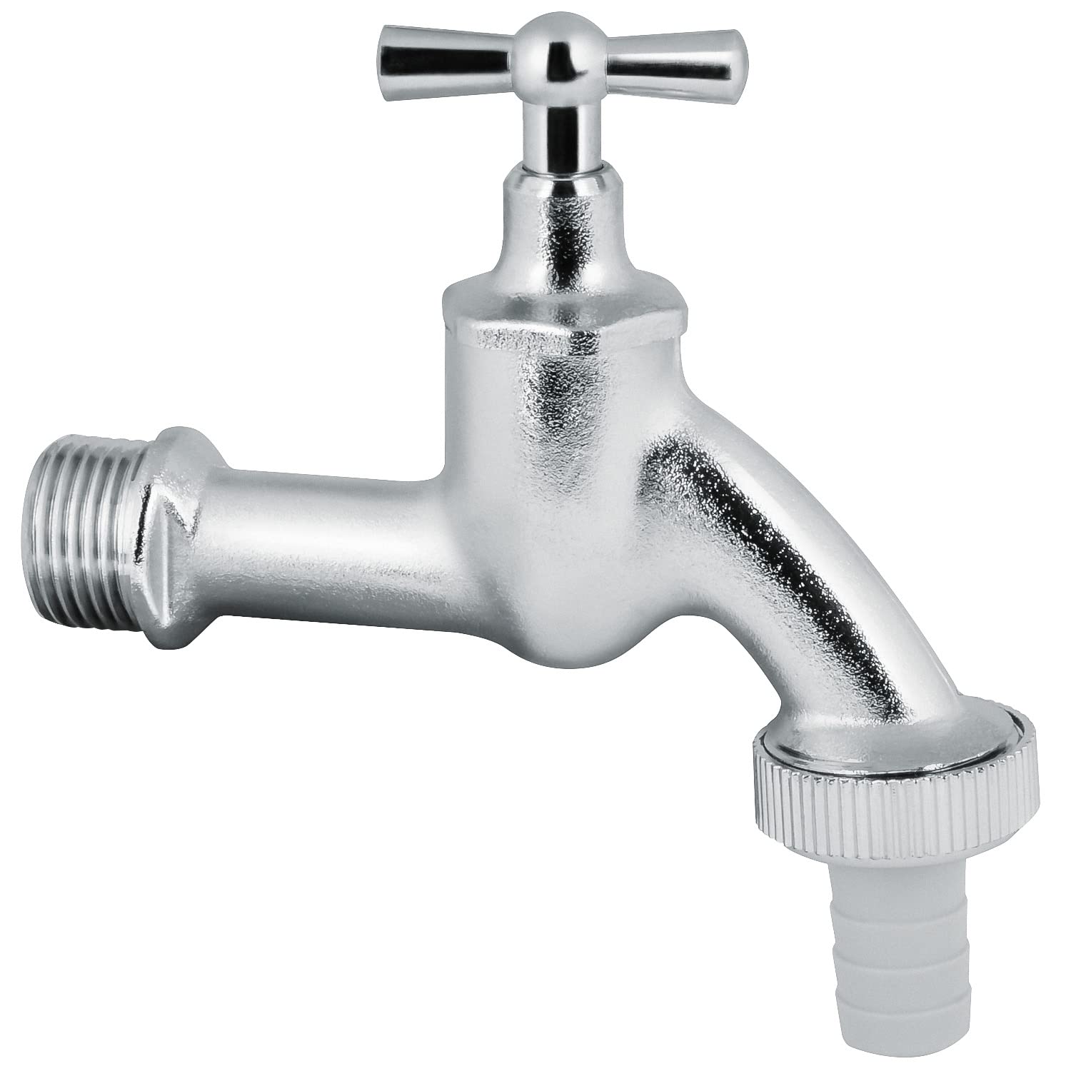 Variosan 10643 outflow valve, 1/2”, matte, chrome, with hose connection and toggle top