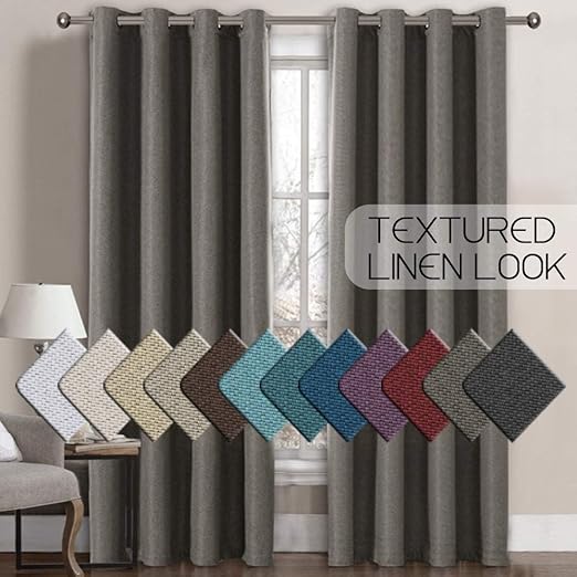Amazon Com H Versailtex Linen Curtains Room Darkening Light