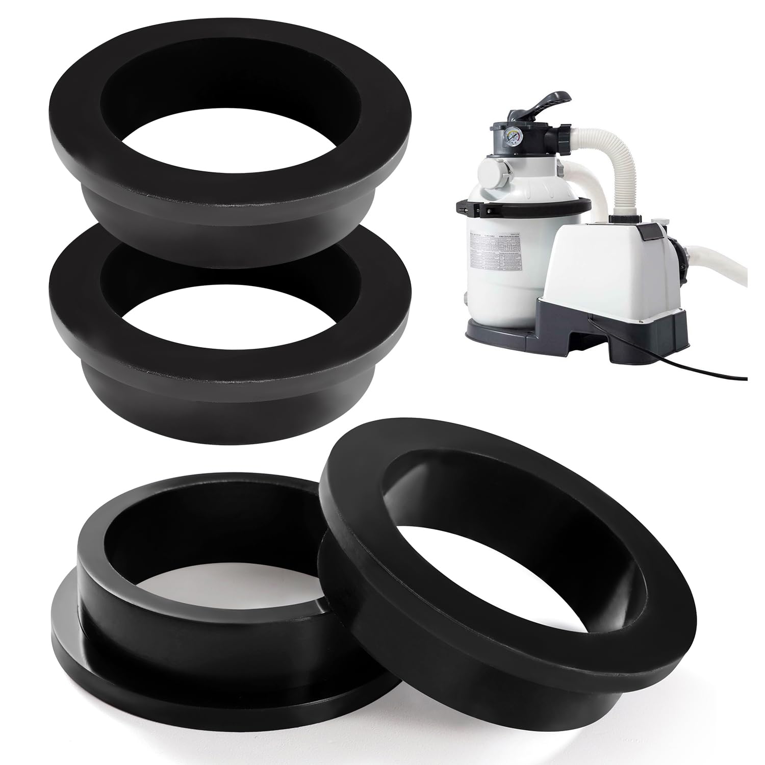 YIXISI 4 PCS 11228 Pool Sealing Rings Washers, Pool Filter Pump L-Shape O-Ring, Pool O-Ring Replacement Accessories Compatible with Intex Sand Filter Pump 26323CA, 26323EH, 26331CA, 26331EH