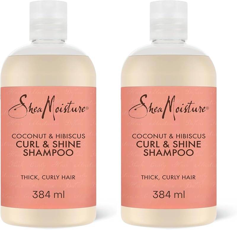 SheaMoisture Coconut & Hibiscus Curl & Shine Shampoo 384ml Pack of 2