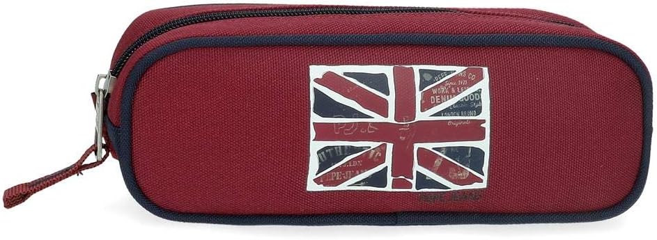 Pepe Jeans Andy Pencil Case with organizer Red 22x7x3 cms Polyester
