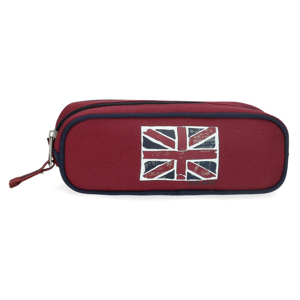 Pepe Jeans Andy Pencil Case with organizer Red 22x7x3 cms Polyester