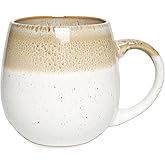 Bosmarlin Large Ceramic Coffee Mug, 21 Oz, Big Tea Cup for Office and Home, Dishwasher and Microwave Safe (Clay)