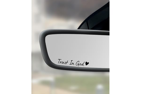 SCUARI 4PCS Car Stickers,Cars Decals,Car Accessories Trust in God Rearview Mirror Sticker,Auto Stickers and Decals,Auto Decals for Women,Trust in God Mirror Decoration,Fits Most Vehicles (Black)