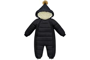 uideazone Baby Snowsuit Newborn Winter Clothes 0-24 Months Coat Jumpsuit Infant Boys Girls Hooded Puffer Jacket