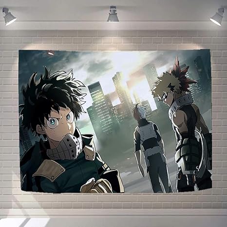 Amazon Co Jp 僕のヒーロー学生アニメタペストリーポスターウォールスクロールハンギングタペストリー Ygdh Color C Size 150cm 110cm ホーム キッチン