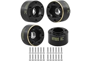HYBDX Rc Brass Weights Wheel Hex Hub Widen Adapter for 1/10 RC Crawler 1.9 2.2Inch Wheels Rim Axial SCX10 TRX4 Counterweight（Black 12mm*4）