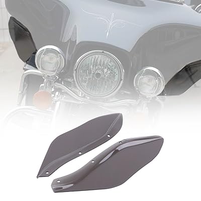 KIWI MASTER 2 Pcs Fairing Air Deflectors Side Wings Windshield Side Cover Shield Compatible for 1996-2013 Harley Davidson Touring Electra/Street/Tri Glide CVO,Dark Smoke Finish
