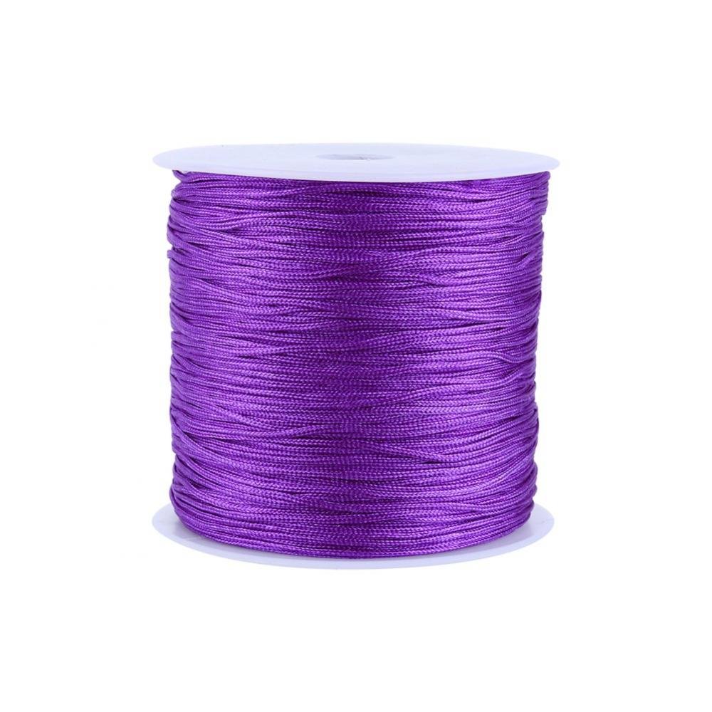 Haofy Nylon Cord,Nylon Beading Thread String Chinese Knot Cord Rattail Macrame Shamballa Thread String Black for DIY Jewellery Making (Purple)