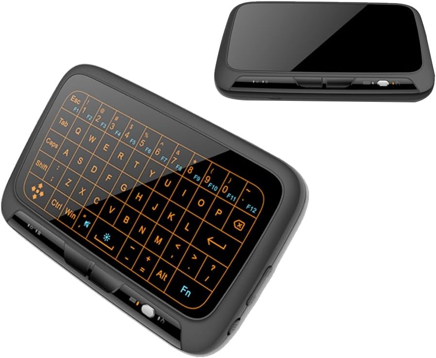 Uonlytech H18 2.4GHz Wireless Touchpad QWERTY Gaming Keyboard Air Mouse Full Touch Screen Gaming Keyboard Touch Pad with Backlight Remote Control for PC Xbox3 PS4 Windows (H18 Backlight Version)