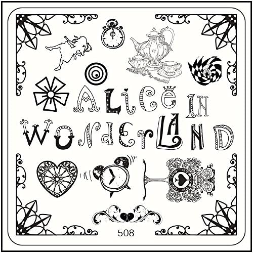 MoYou Nail Fashion Alice in Wonderland Style Image stamping nail art image plate 508