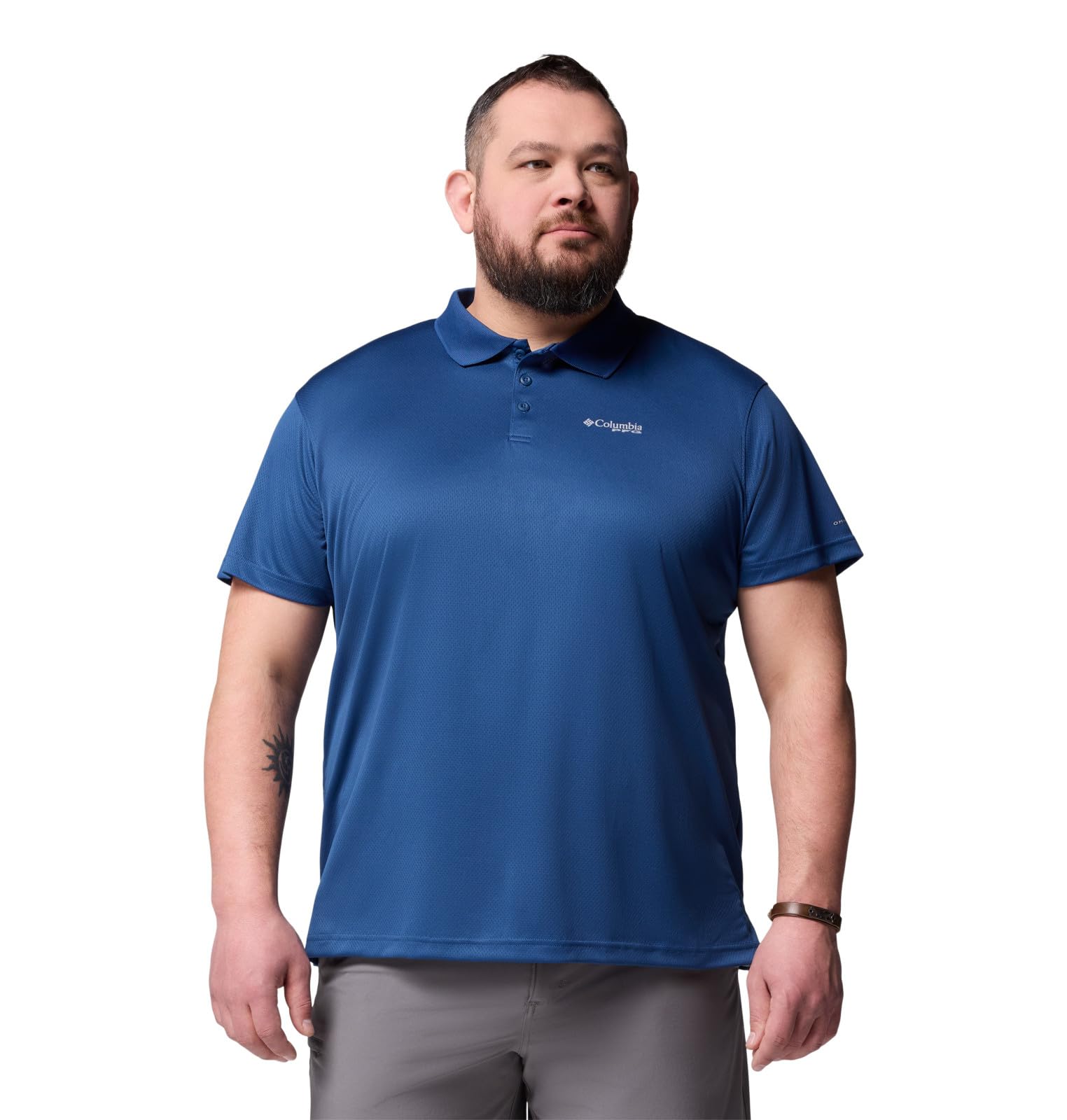 Columbia Men’s PFG Solar Stream Polo, Carbon, 3X Tall