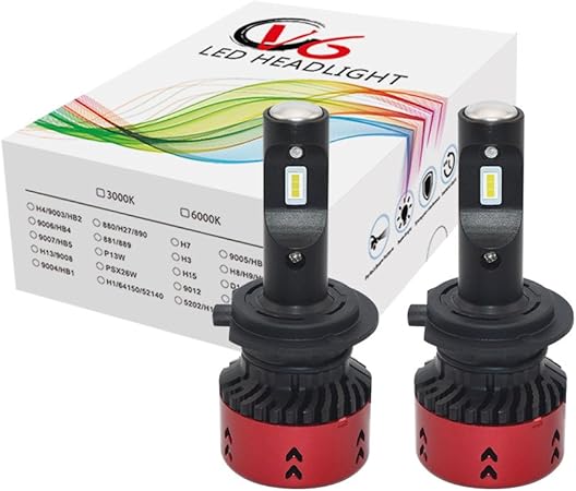 Amazon Co Jp Bocid V6 72w 9600lm 最も明るいled車のヘッドライト6000k Led車のヘッドバルブの変換キット H4 Hi Lo 車 バイク