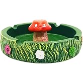 Ashtray Cool Ashtrays Cigarette Snuffer for Smokers,Mushroom Ashtray Outdoors Resin Ash tray Decor, Mushroom Ornament Gifts for Home Office (Mushroom Ashtray)