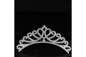 Mini Tiaras Crown for Women Princess,Silver Tiara Crown with Hair Comb Crystal Shiny Tiaras Headbands Hair Fork