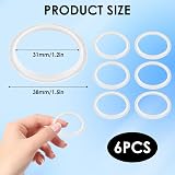 Fuitke 38mm Pop Up Sink Plug Rubber Seals 6pk O-Rings Gasket Washers Bath Drain view 2