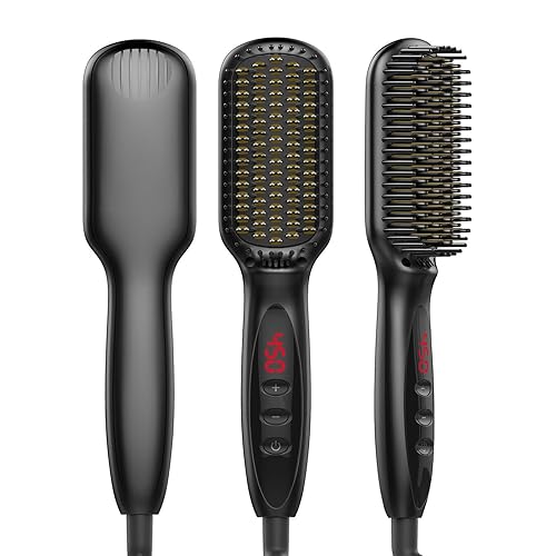 Layhou Negative Ion Ceramic Hair Straightening Hot Brush With Adjustable Temperature for Volumising & Straightening