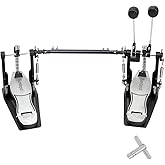 Sumdepot Double Bass Drum Pedal with Adjustable Beater Head, Double Chain Drive, Silver