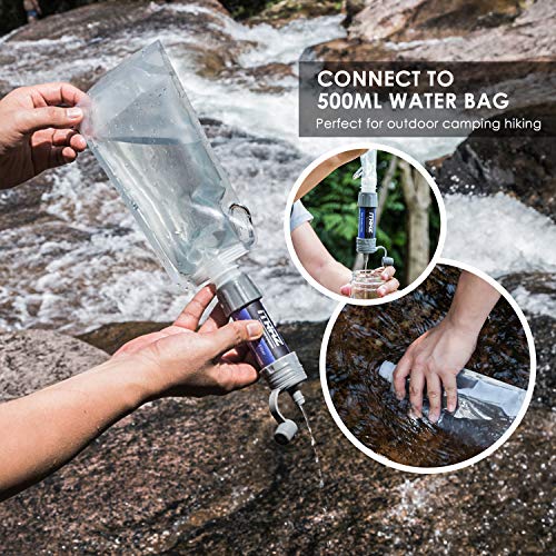 ITRAZ Collapsible Water Container with Water Filter,BPA Free FDA Portable Water Carrier,Foldable Clean Water Storage Jug for Outdoor Camping Hiking and Emergency (1-Pack 5.3 Gal+1 Water Filter)