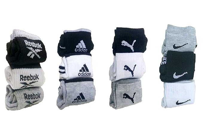DELHITRADERSS Pack of 12 Pairs Socks Logo Sports Ankle Length Cotton Towel Mens Socks.