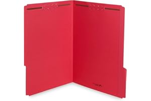 Blue Summit Supplies Red Legal File Folders with Fasteners, Legal Size, 1/3 Cut Reinforced Tabs, Durable 2 Prongs, Designed to Organize Standard Medical or Law Files, 50 Pack
