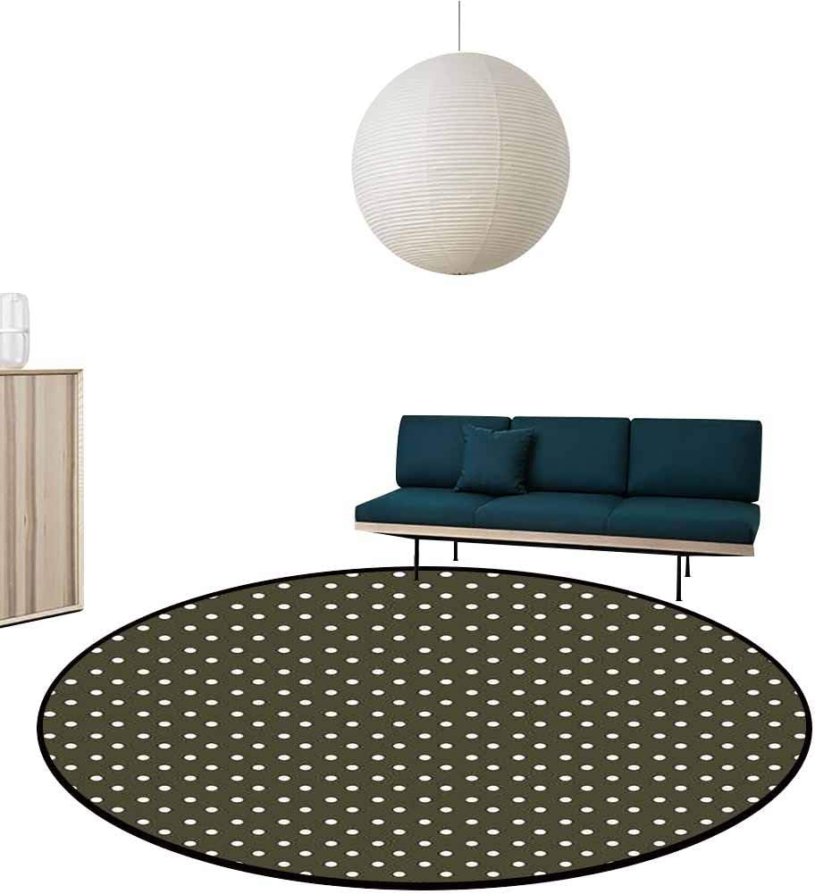 Area Rug Polka dots Pattern Background Print Large Rug Mat for Living Dining Dorm Playing Room Bedroom Kids Carpet playmat Rug 3'Diameter