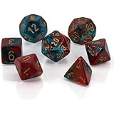 Chessex CHX26462 Dice-Gemini Red-Teal/Gold Set