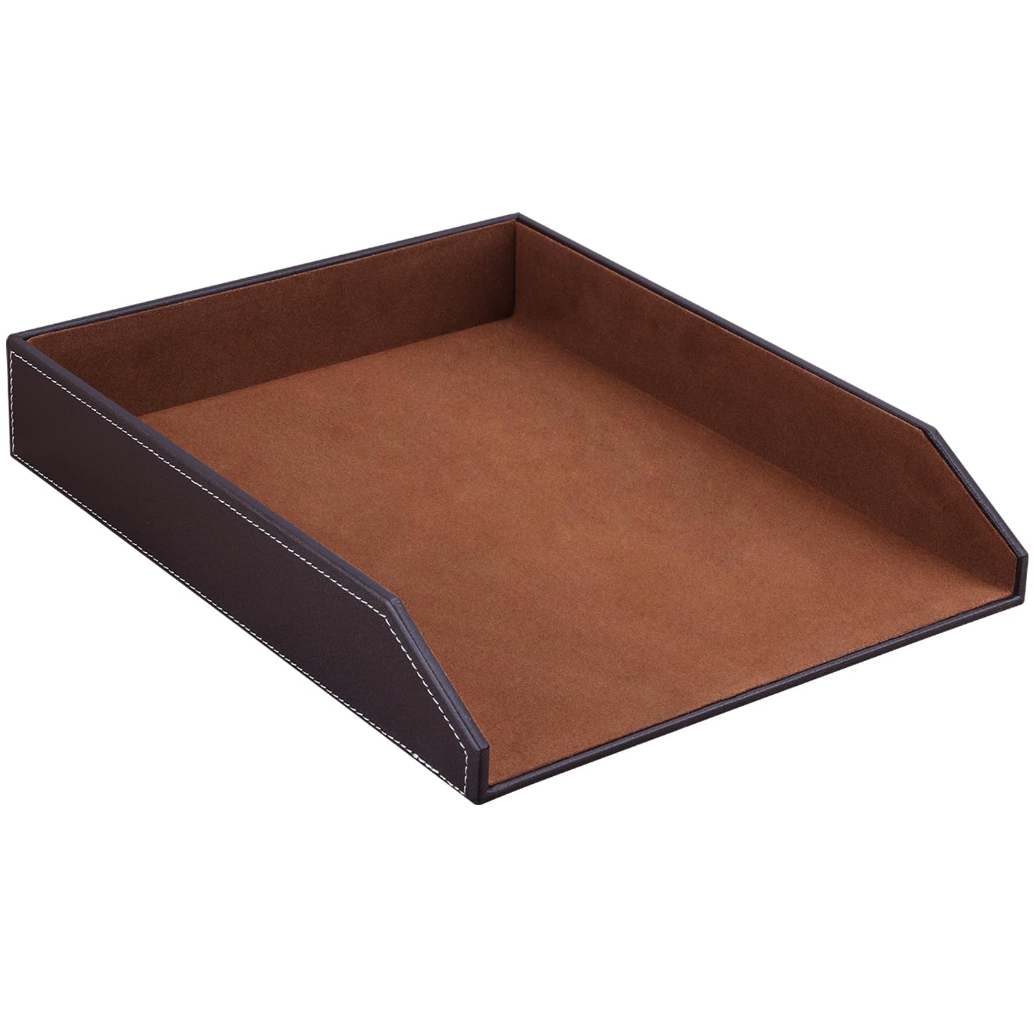 KINGFOM™ A4 Leather Desk File Letter Tray — image 1