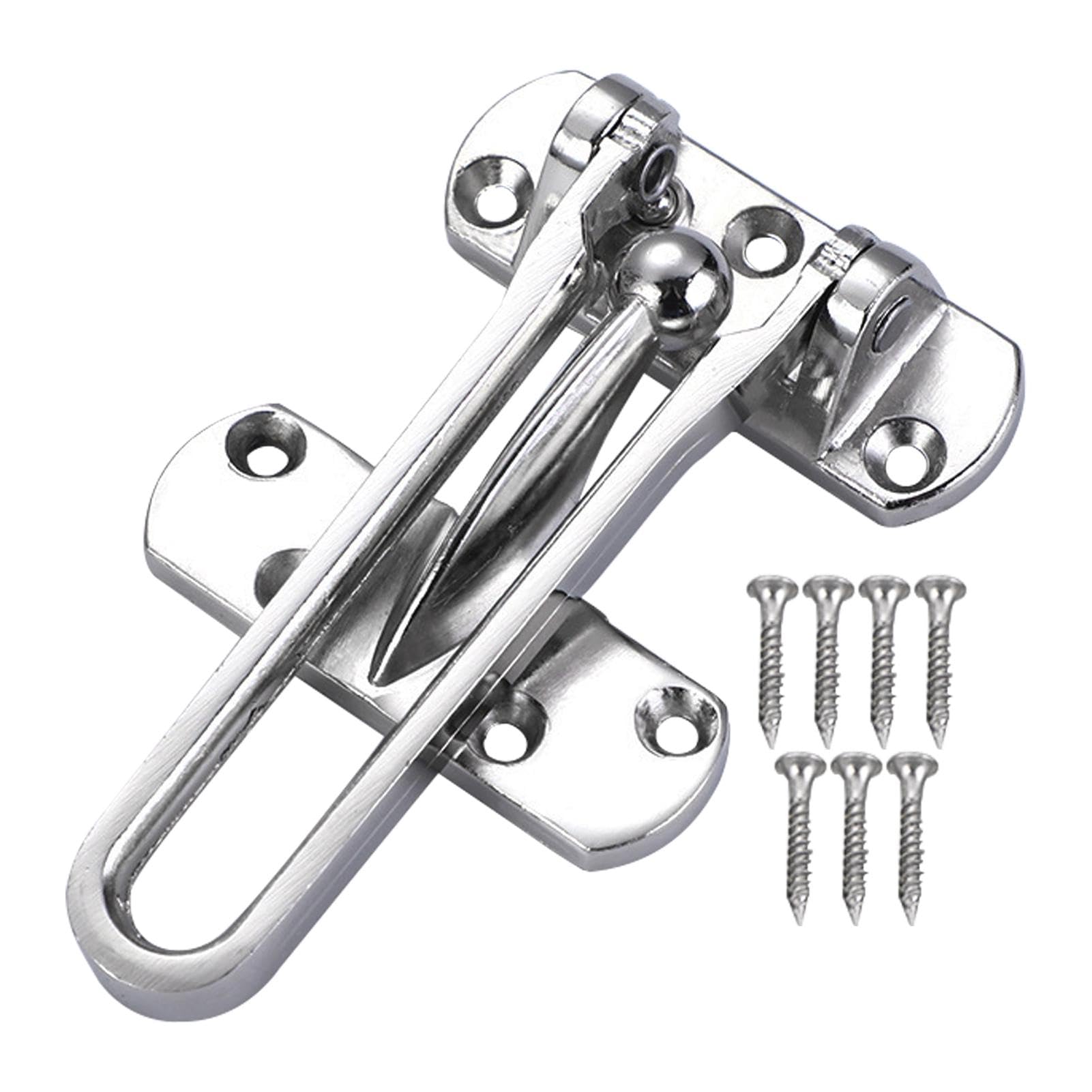 Door Chain Lock for Front Door, Swing Bar Door Guard Lock, Door Security Chain Lock, Anti-Theft Internal Door Safety Latch, Door Chain Latch for Home Apartment Hotel Dormitory(Silver)