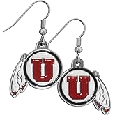 NCAA Siskiyou Sports Womens Utah Utes Chrome Dangle Earrings One Size Team Colors