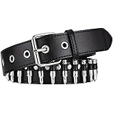LJJCSFF Black Bullet Rivet Belt Studded Gothic Belt Stud Waist Belt Punk Metal Belt Scene Style Belts Leather Grommet Belts For Halloween Cosplay