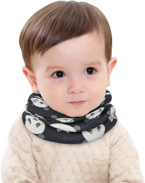 Amazon Co Jp 0 12歳子供用パンダ柄ネックウォーマー コットン100 柔軟通気 伸縮性良い 保温防寒 ベビースヌードとベビーキャップの2way子供用品 キッズ用首巻き 男の子 女の子 キッズ 春 夏 秋 冬 可愛い ファション小物 服 ファッション小物