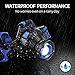 Rechargeable LED Headlamp, Super Bright Waterproof Zoomable Head Light for Running, Hiking, Camping, Climbing, Adventure, Blue