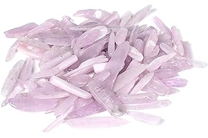 JUSTINSTONES 100 Grams Big Kunzite Tumbled Chips Polished Crushed Stone Crystal Healing Embellishments