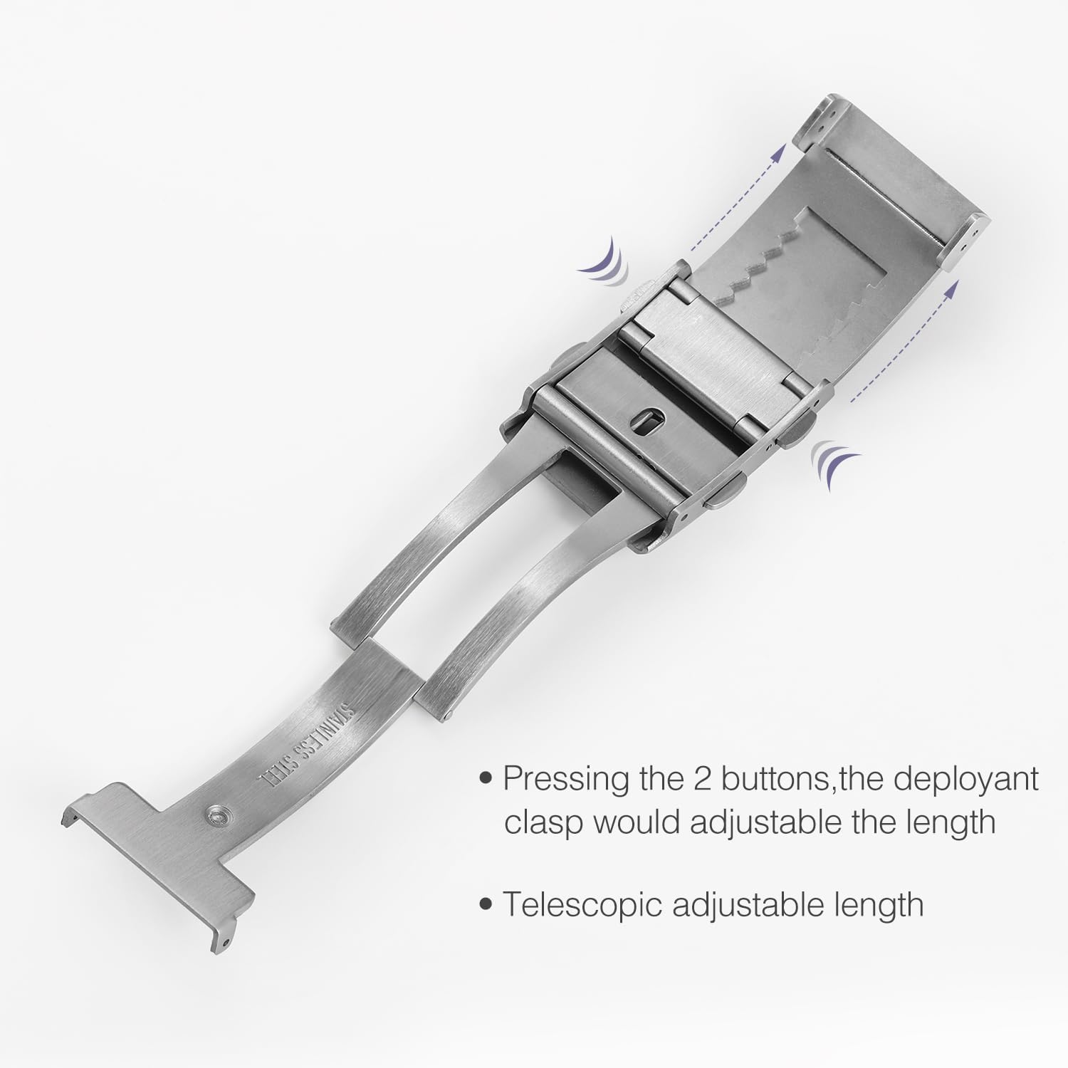 TACTICAL FROG Watch Clasps Stainless Steel Watchband Milled Clasp Folding Deployment Clasp Replacement for Watch Strap 16 mm 18 mm 20 mm 22 mm