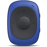AGPTEK G02 8GB Clip MP3 Player with FM Shuffle, Portable Music Player with Sweatproof Silicone Case for Sports, Blue