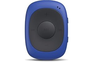 AGPTEK G02 8GB Clip MP3 Player with FM Shuffle, Portable Music Player with Sweatproof Silicone Case for Sports, Blue