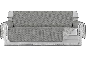 Deeky Sofa Covers for 3 Cushion Couch, Dog Couch Protector, Furniture Covers for Pets, Reversible and Water Resistant Cover with Foam Sticks & Elastic Straps, Sofa, Gray/Light Gray