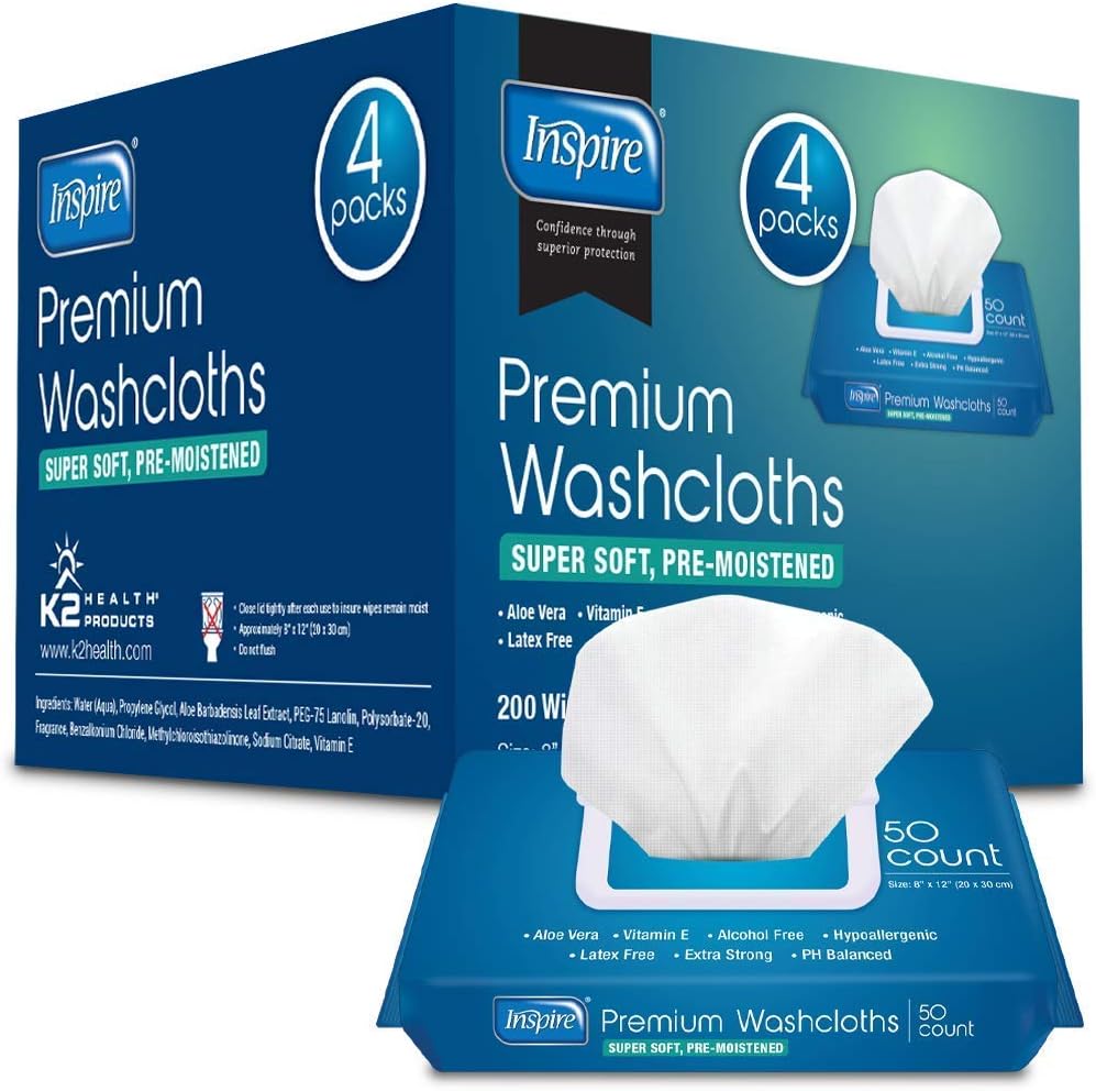 Adult Wet Wipes | Adult Wash Cloths Extra Large, Adult Wipes for Incontinence & Cleansing, 8"x12", 200 Count …: Health & Personal Care