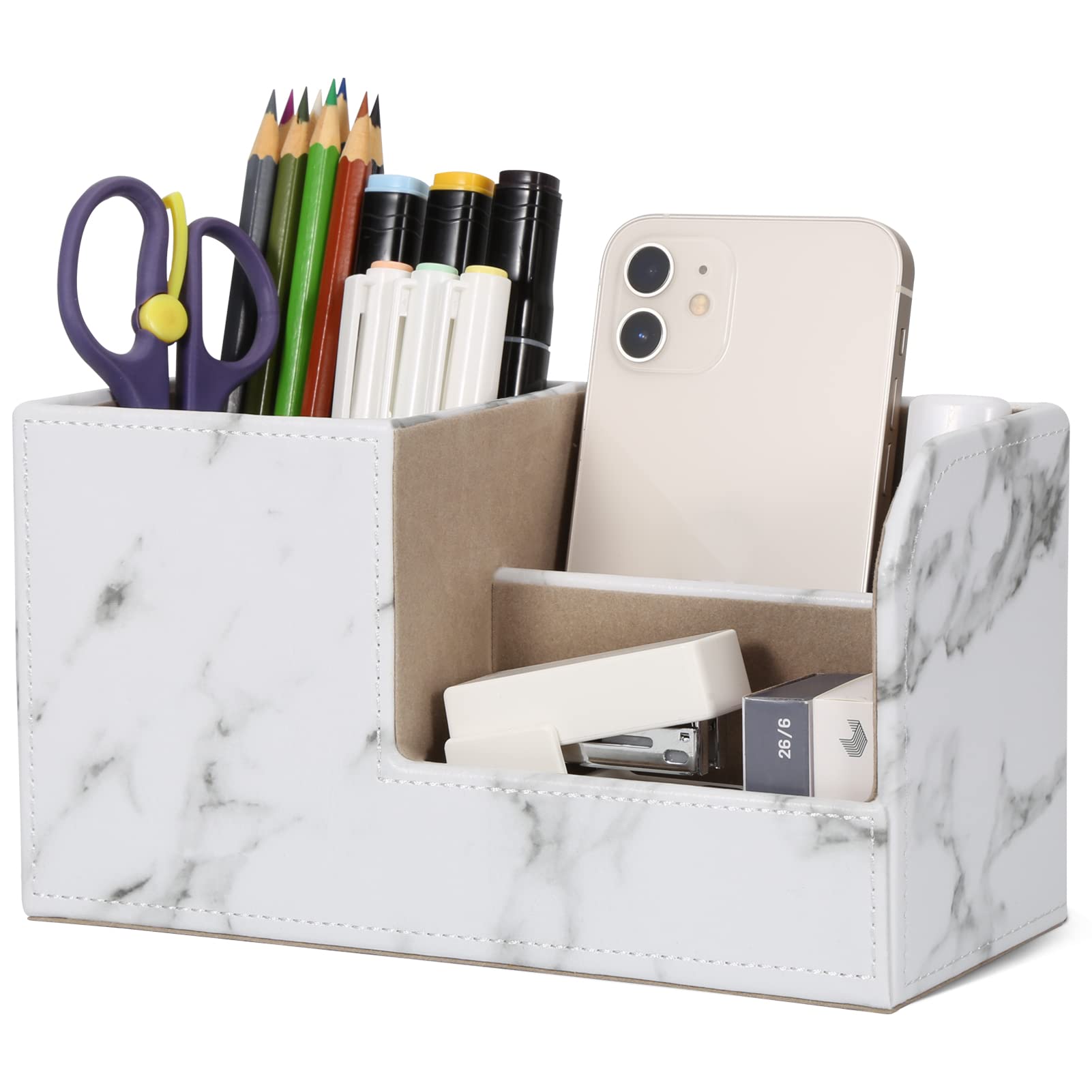 GORESE Desk Organizer - Office Pencil Holder Organizer Desktop Desk Accessories Office Supplies Organization Decor (Marble)