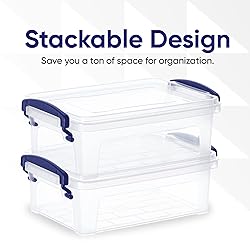 Superio Clear Storage Bins with Lids, 1.25 Quart