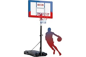 IGL Portable Basketball Hoop, 5.6-10FT Adjustable Basketball Goal System, 44 Inch Outdoor Basketball Hoop & Goals for Kids, Youth, and Adults in The Backyard, Driveway with PC Backboard
