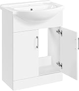 Yaheetech Bathroom Vanity Unit with Ceramic Sink White 56.5cm x 41.5cm view 9