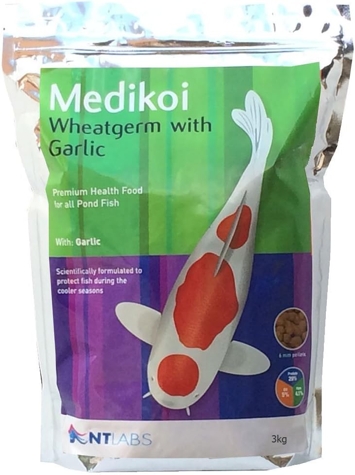 NT Labs Medikoi Wheatgerm With Garlic, Complete Feed for All Pond Fish Ideal for Late Autumn Winter & Early Spring Feeding