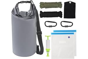BATFSM Bear Food Bag Hanging System, Bear Bags for Food Backpacking, 10L Waterproof Bear Bag, Nylon Ropes, Clips, Rock Pouch, Storage Food Bag and Manual Vacuum Pump Camping Bear Protection Products