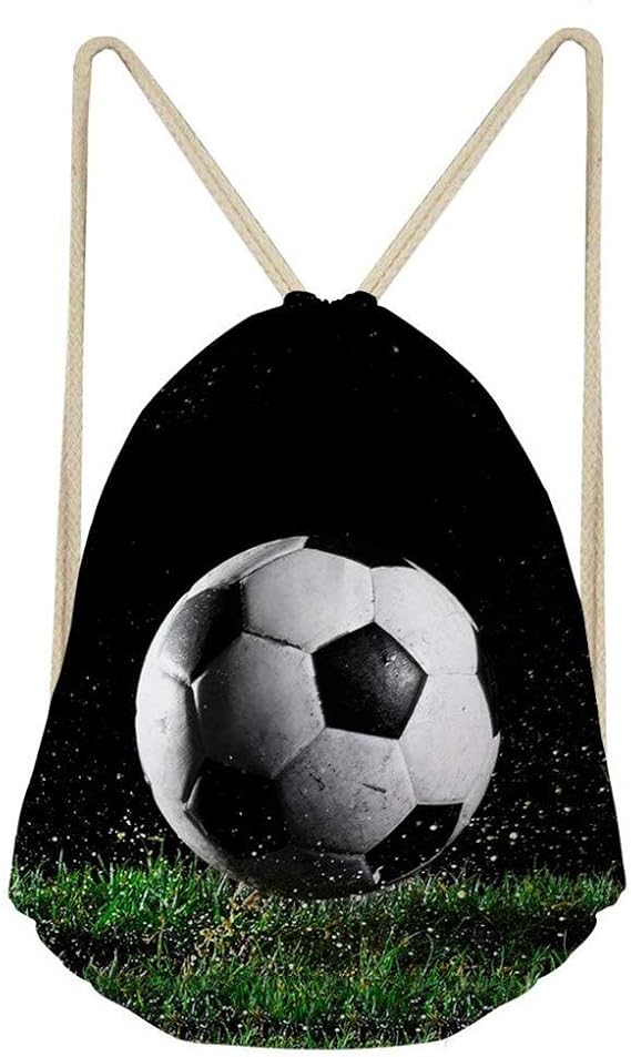 INSTANTARTS Soccer Ball Tote Boy Sport Bag Kid Drawstring