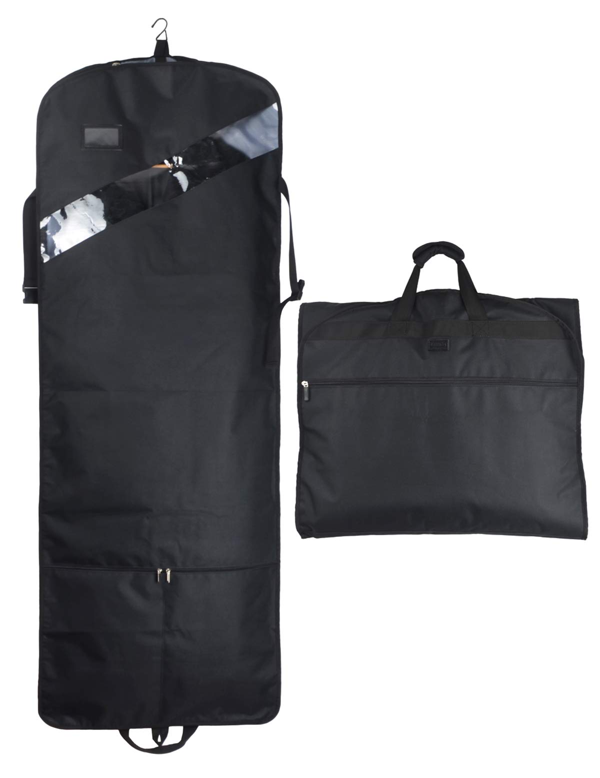 66'' Tri-fold Extra Long Dress Garment Bag, Premium & Breathable Tear-resistant Hanging Suit Cover for Travel and Storage 66'' Tri-fold Extra Long Dress Garment Bag, Premium & Breathable Tear-resistant Hanging Suit Cover for Travel and Storage