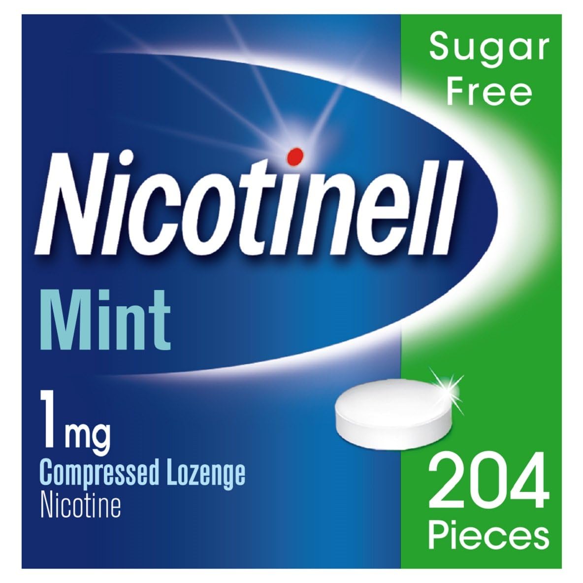 Nicotinell Mint Lozenge 1mg (204 Lozenges), Stop Smoking Aid, Sugar Free Nicotine Lozenges, Fresh Mint Flavour, 1mg Regular Strength for Light Smokers, Quit Smoking Aid, Mega Pack
